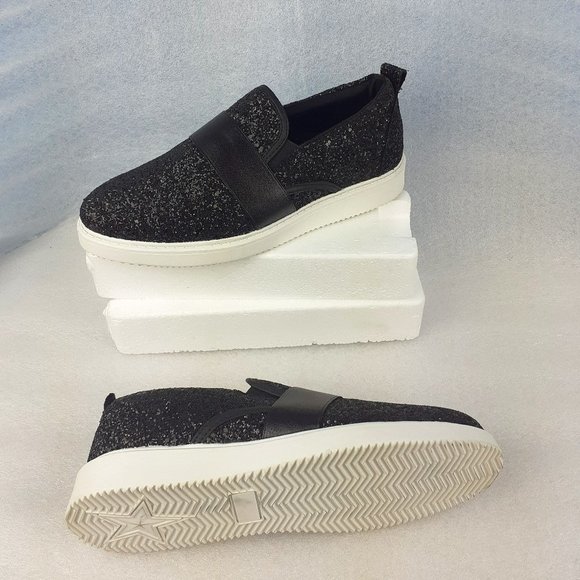 MISBEHAVE GLITTER SNEAKERS SLIP ON PULL ON NO LACES 7.5us Spring summer Blogger - Picture 2 of 7